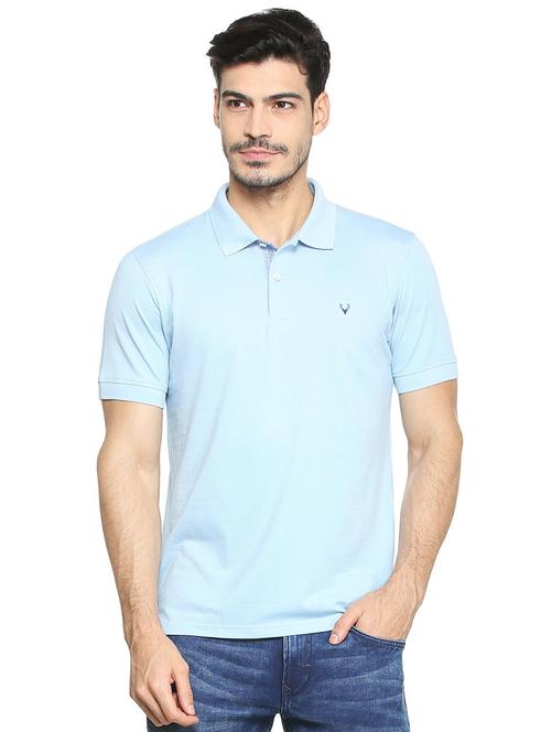 blue cotton blend polo t-shirt - 15417199 - Standard Image - 1