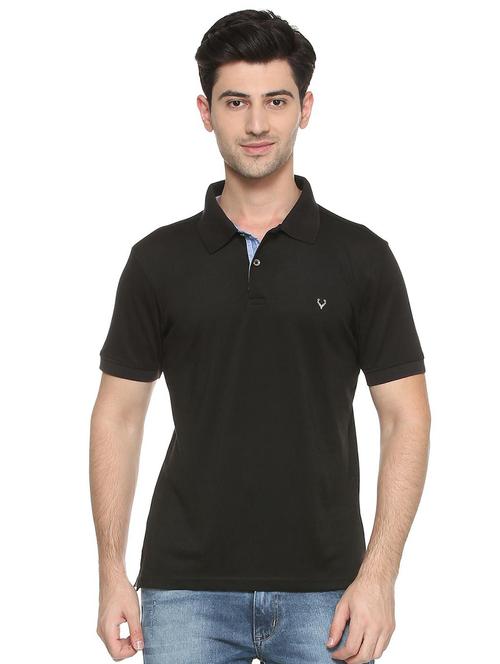 black cotton blend polo t-shirt - 15417200 - Standard Image - 1
