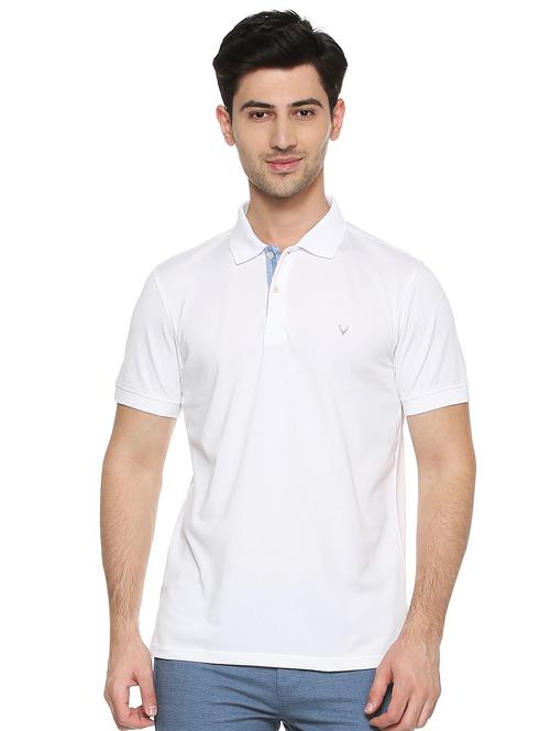 white cotton blend polo t-shirt - 15417201 - Standard Image - 1