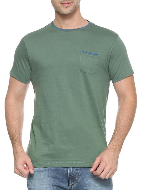green cotton pocket t-shirt - 15417218 - Standard Image - 1