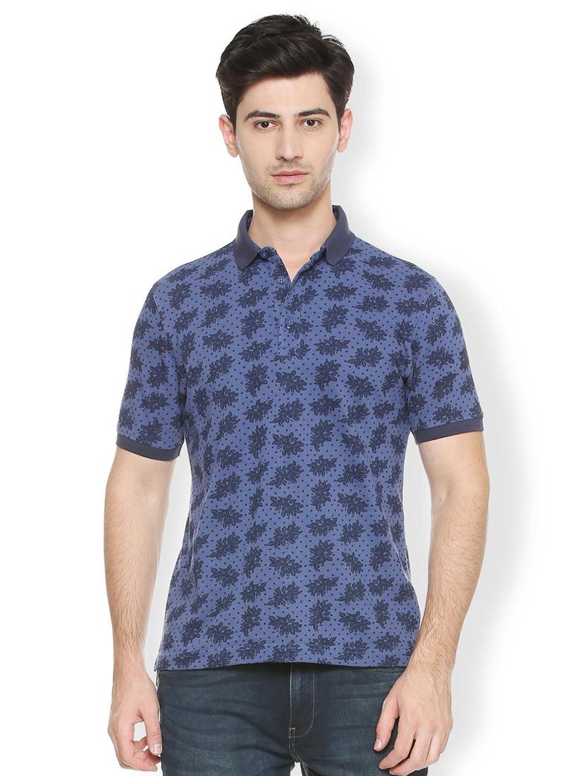 blue cotton all over print t-shirt - 15417224 - Zoom Image - 1