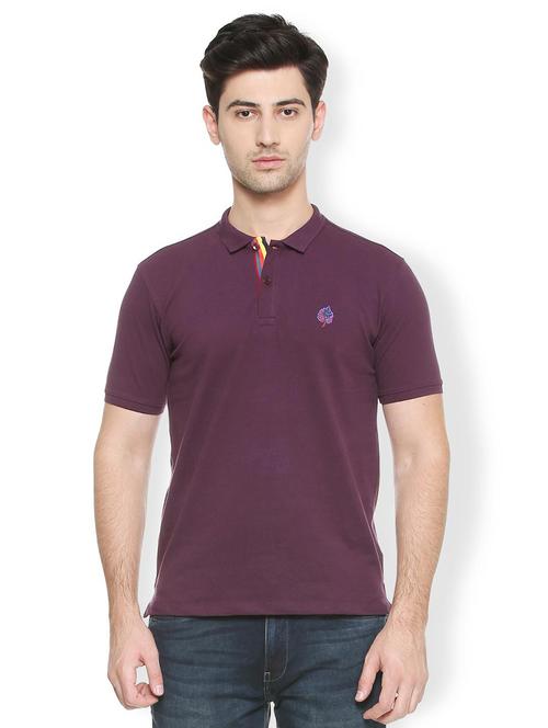 purple cotton blend polo t-shirt - 15417225 - Standard Image - 1