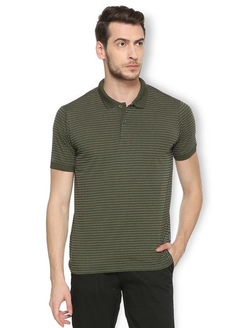 green cotton blend all over print t-shirt - 15417228 - Standard Image - 1
