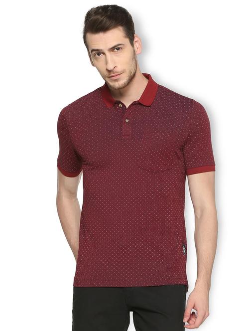 maroon cotton blend pocket t-shirt - 15417233 - Standard Image - 1