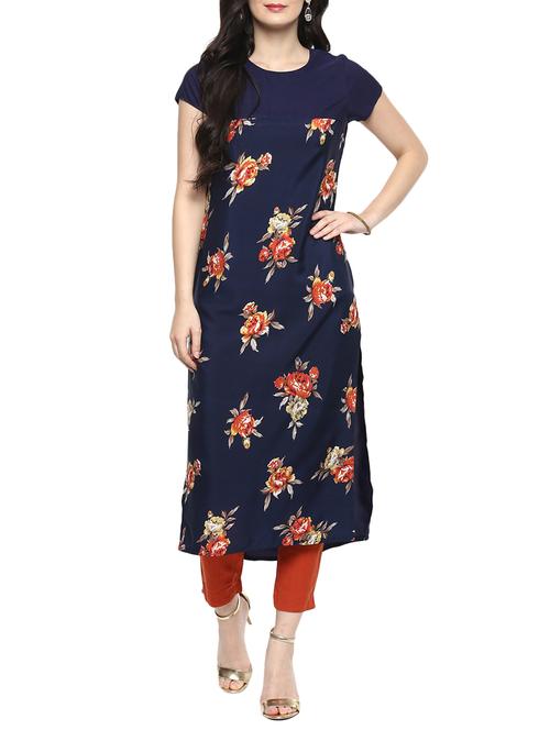 straight floral kurta - 15417234 - Standard Image - 1