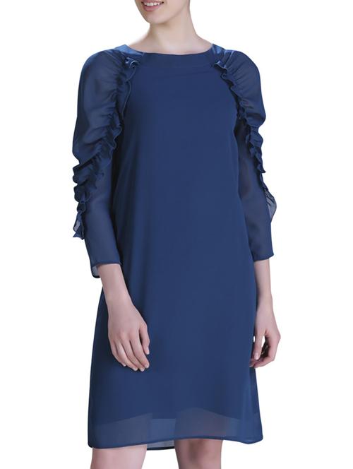 frill trim shift dress - 15417263 - Standard Image - 1