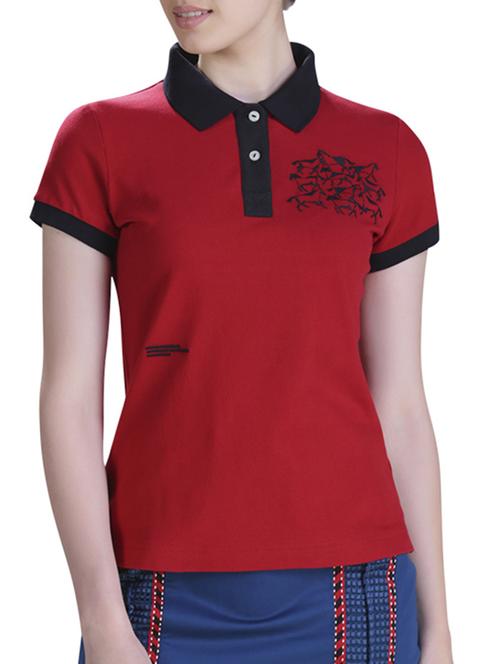 contrast collar polo tee - 15417282 - Very Small Image - 1