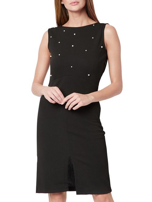 pearl embellished front slit dress - 15417292 - Standard Image - 1