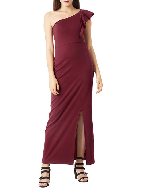 single shoulder side slit dress - 15417296 - Standard Image - 1