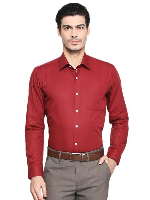 red cotton formal shirt - 15417416 - Standard Image - 1