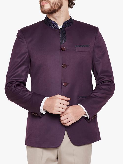 purple cotton blend casual blazer - 15417705 - Very Small Image - 1