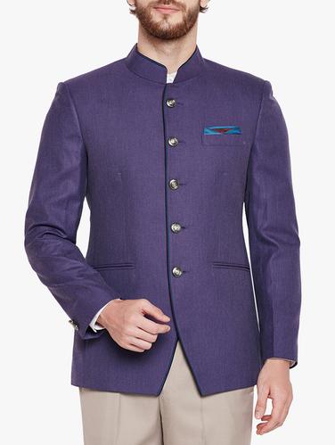 purple cotton blend casual blazer - 15417706 - Very Small Image - 1