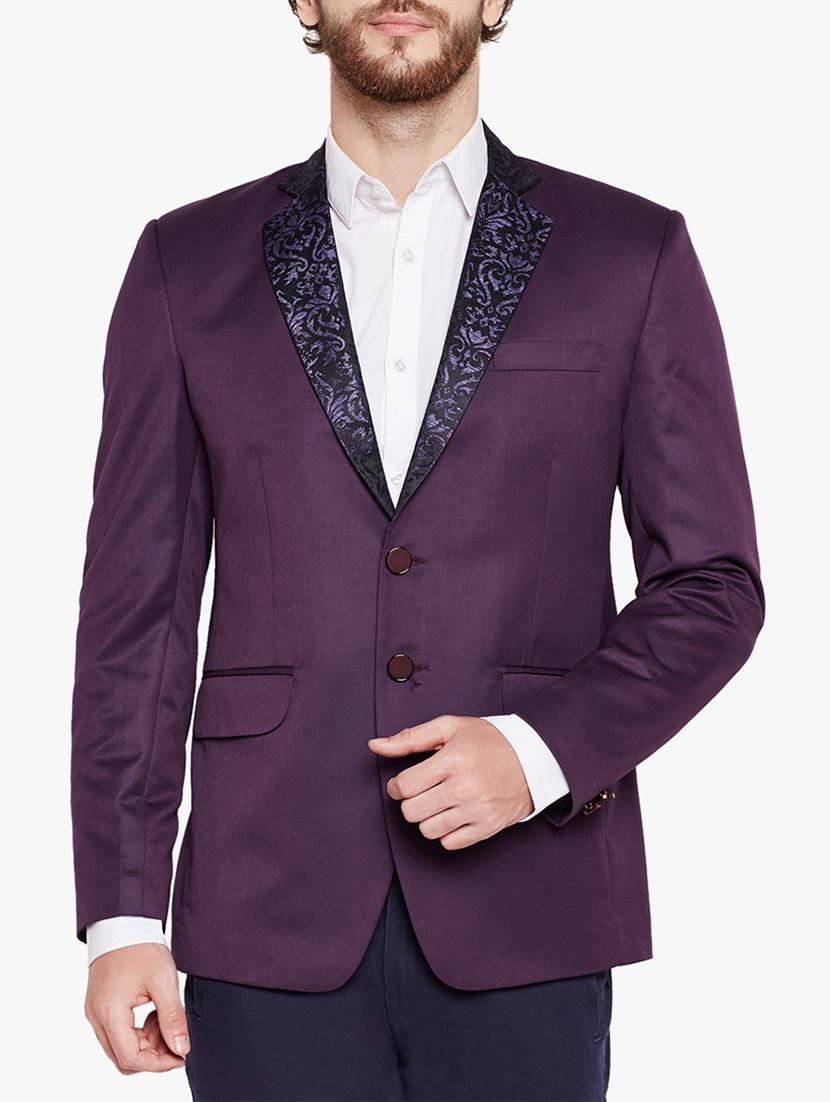 purple cotton blend casual blazer - 15417712 - Zoom Image - 1