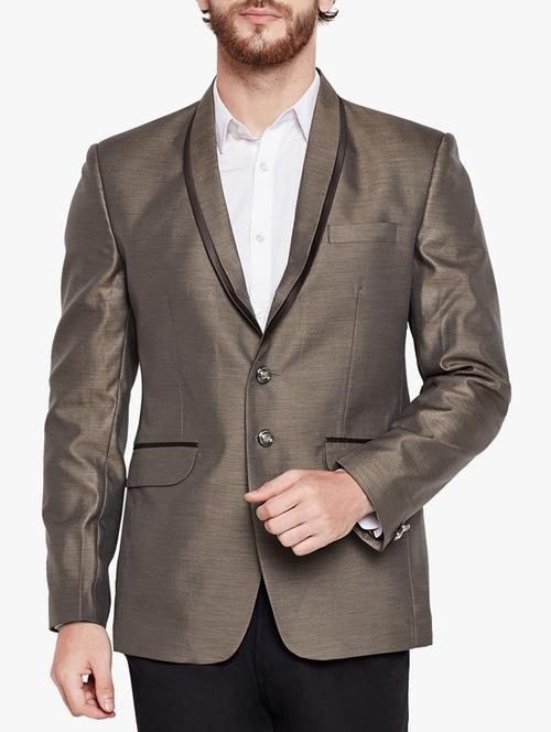 beige cotton blend casual blazer - 15417713 - Standard Image - 1