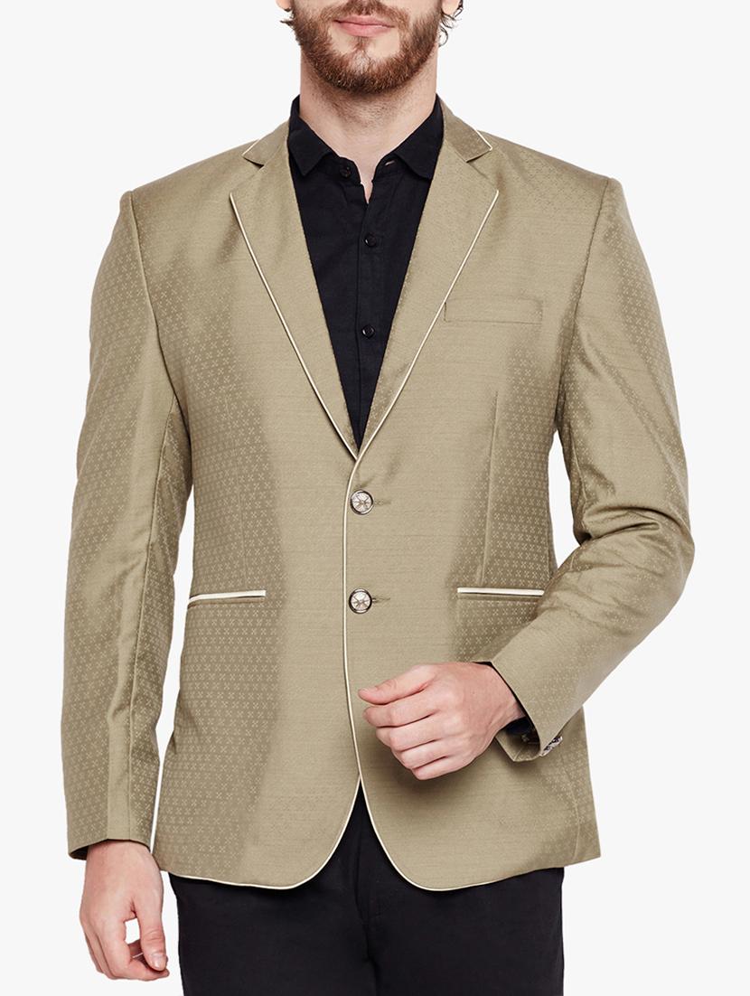 beige cotton blend casual blazer - 15417715 - Zoom Image - 1