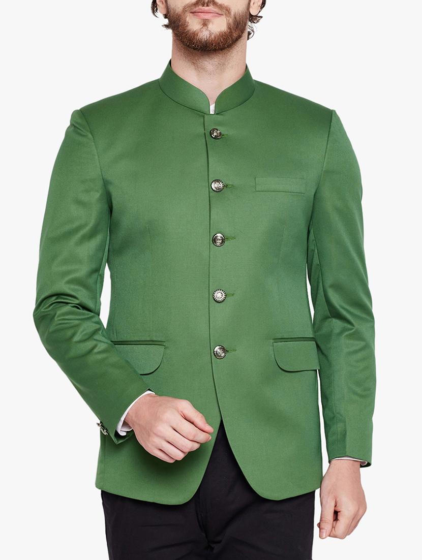 green cotton casual blazer - 15417717 - Zoom Image - 1
