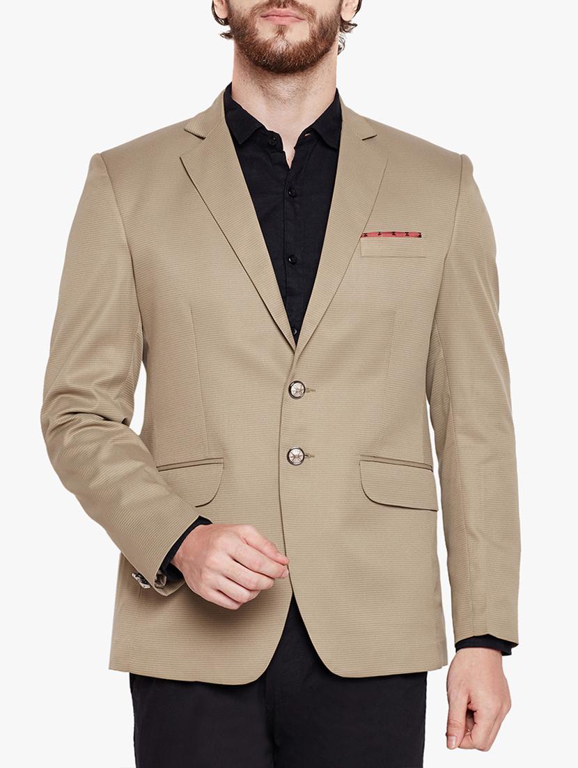 beige cotton blend casual blazer - 15417722 - Zoom Image - 1