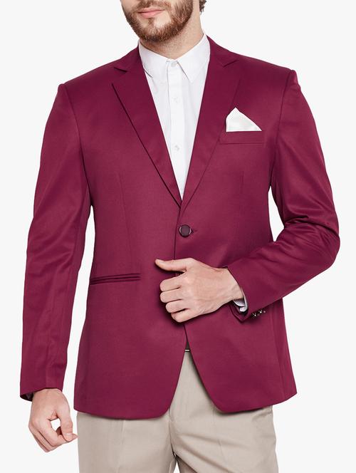 pink cotton blend casual blazer - 15417730 - Standard Image - 1