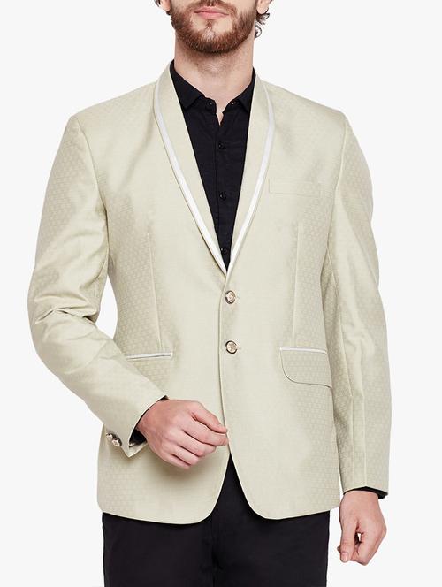 beige cotton blend casual blazer - 15417731 - Standard Image - 1