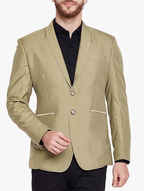 beige cotton blend casual blazer - 15417732 - Standard Image - 1