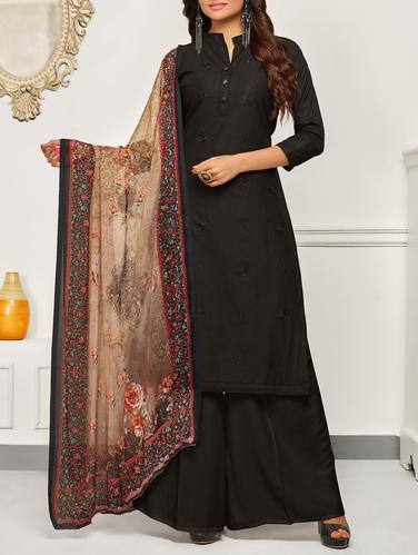embroidered unstitched palazzo suits - 15418046 - Very Small Image - 1