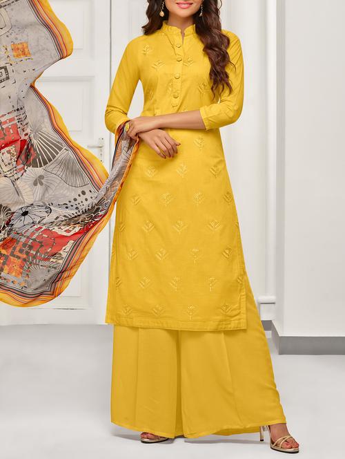 embroidered unstitched palazzo suits - 15418047 - Standard Image - 1