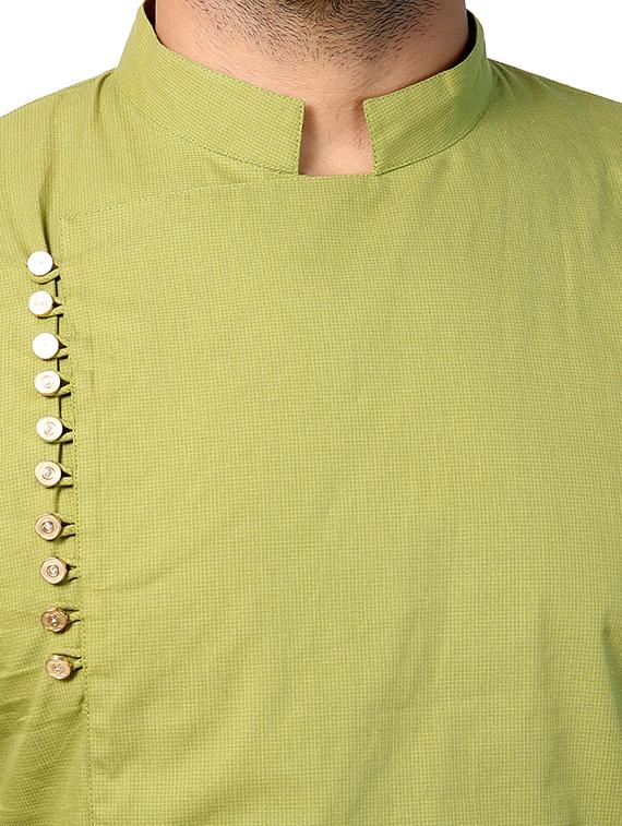 green solid long kurta - 15418088 - Zoom Image - 4