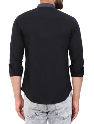 black cotton casual shirt - 15418117 - Standard Image - 3