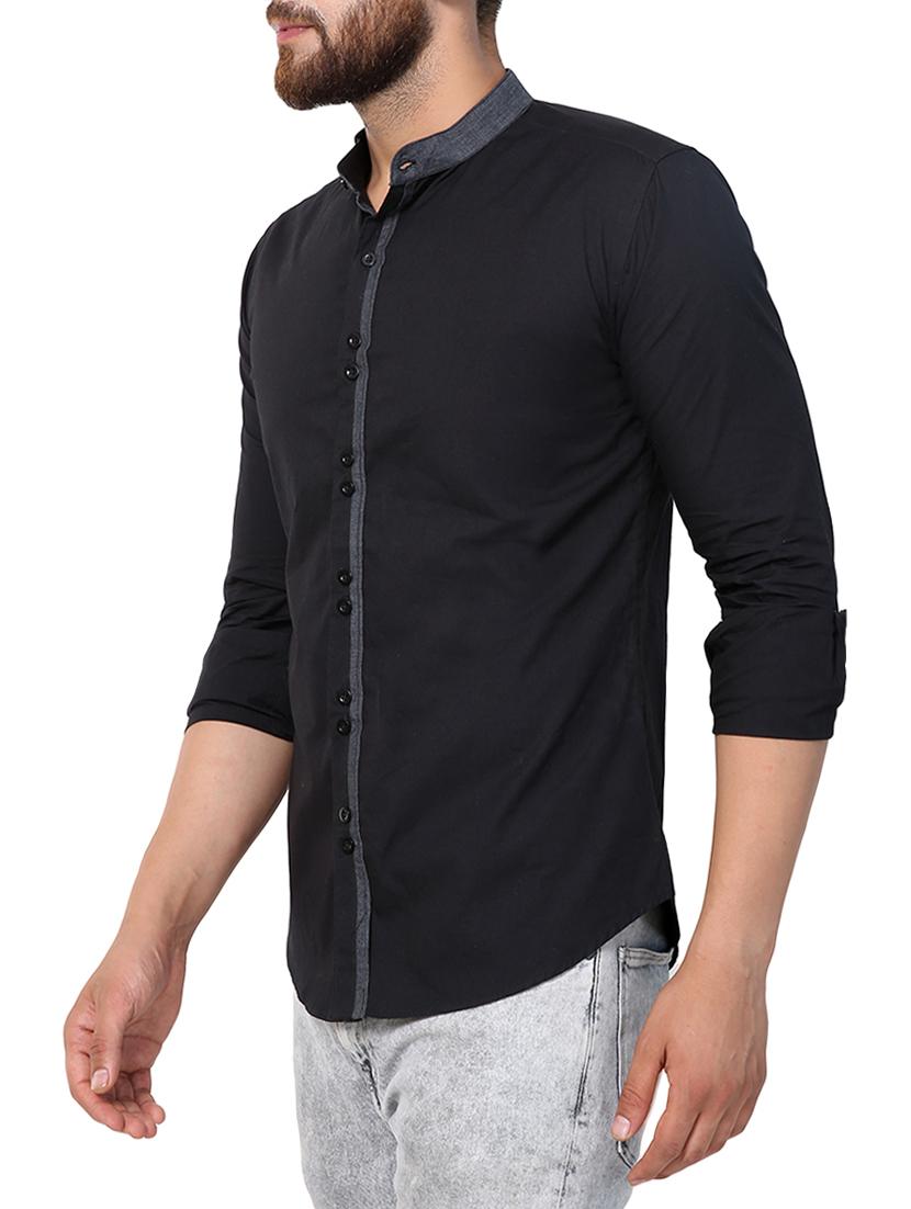 black cotton casual shirt - 15418117 - Zoom Image - 2