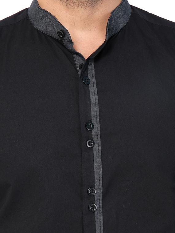 black cotton casual shirt - 15418117 - Zoom Image - 4