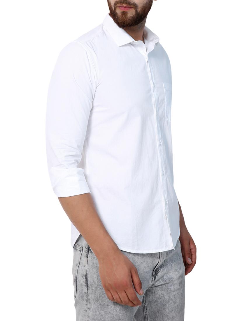 white cotton casual shirt - 15418118 - Zoom Image - 2
