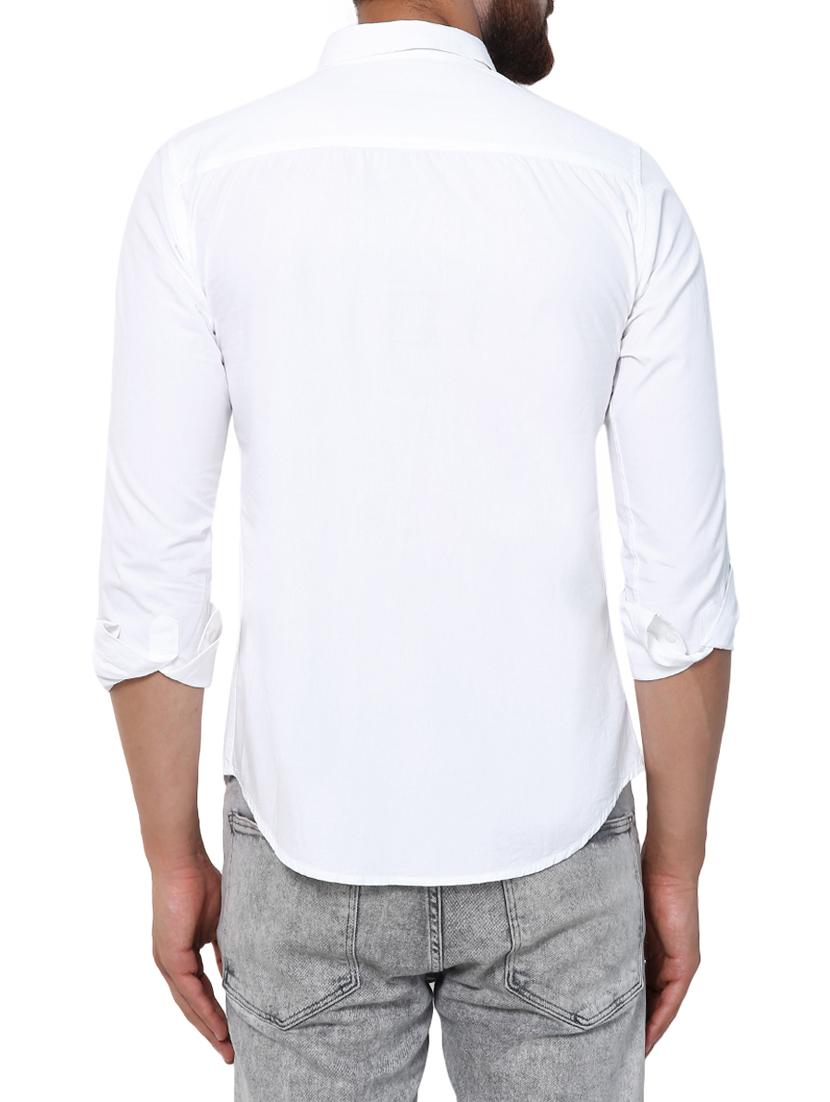 white cotton casual shirt - 15418118 - Zoom Image - 3