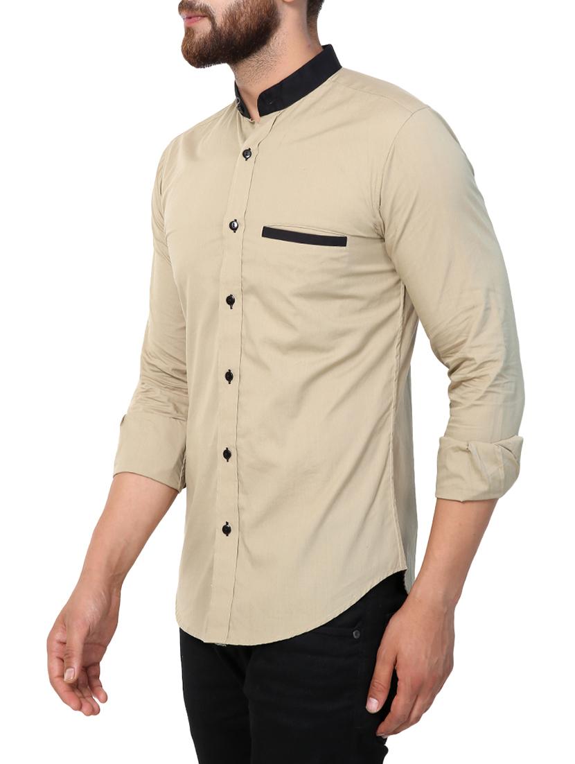 beige cotton casual shirt - 15418121 - Zoom Image - 2