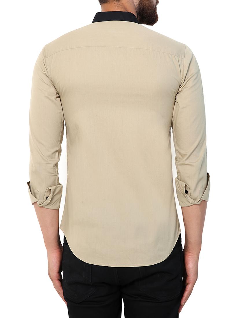 beige cotton casual shirt - 15418121 - Zoom Image - 3