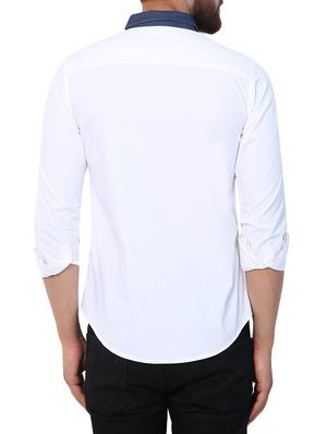 white cotton casual shirt - 15418122 - Standard Image - 3