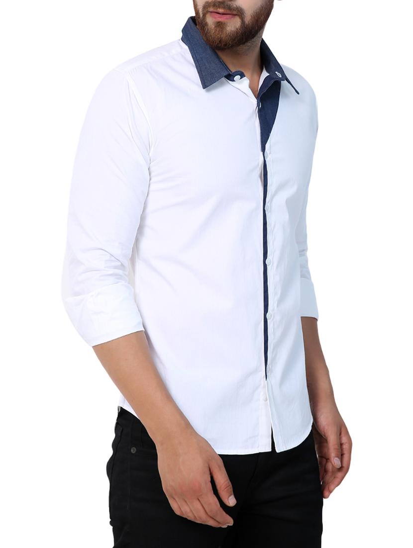 white cotton casual shirt - 15418122 - Zoom Image - 2