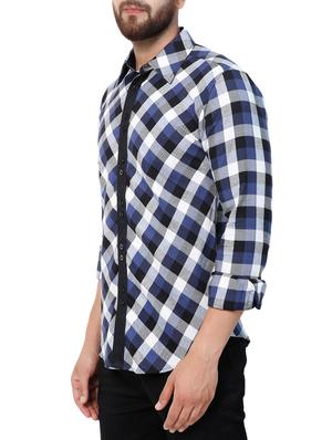 blue checkered casual shirt - 15418124 - Standard Image - 2