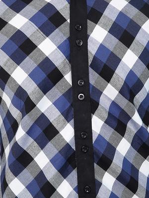 blue checkered casual shirt - 15418124 - Standard Image - 4