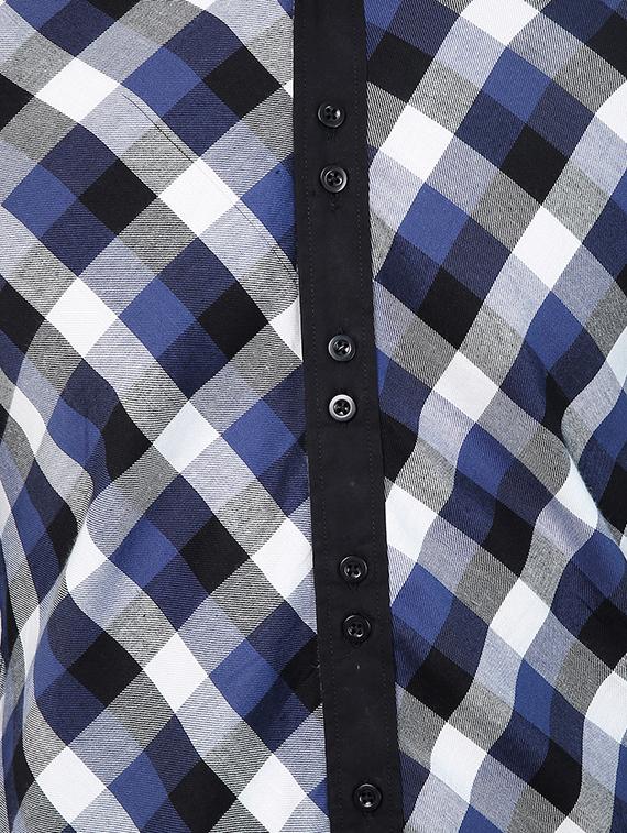 blue checkered casual shirt - 15418124 - Zoom Image - 4