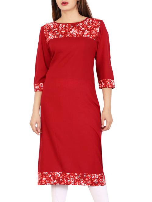 straight printed kurta - 15418137 - Standard Image - 1