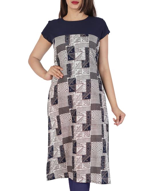 straight printed kurta - 15418139 - Standard Image - 1