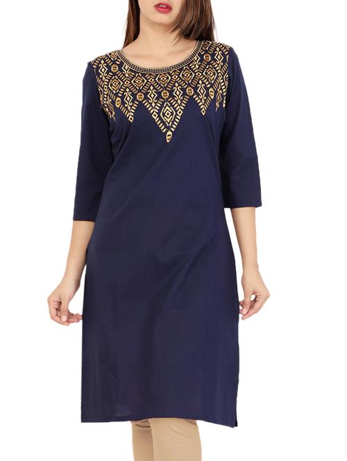straight Embroidered kurta - 15418143 - Standard Image - 1
