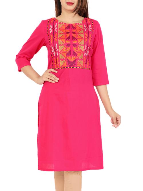 straight Embroidered kurta - 15418144 - Standard Image - 1