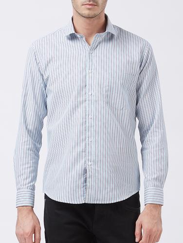 blue cotton blend casual shirt - 15418297 - Very Small Image - 1