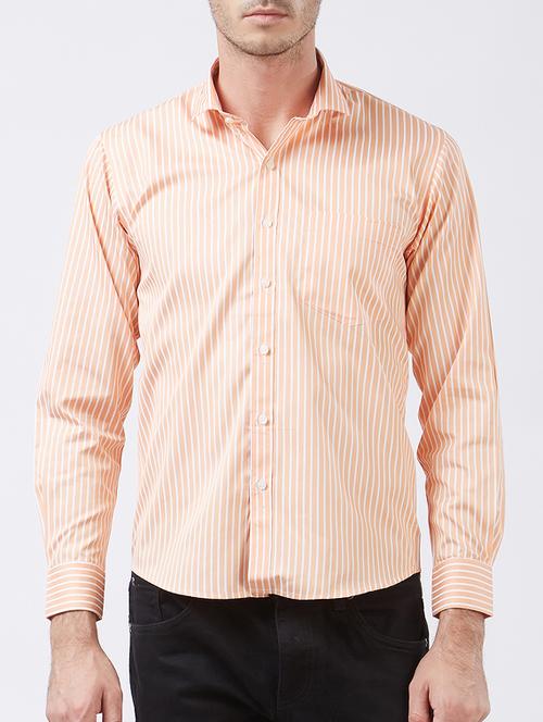 orange cotton blend casual shirt - 15418301 - Very Small Image - 1
