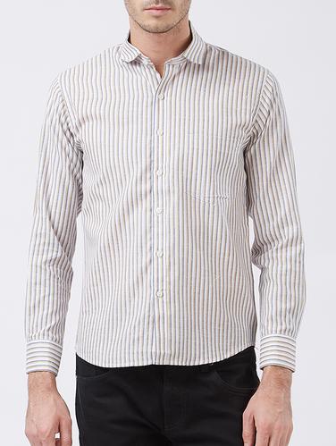 white cotton blend casual shirt - 15418302 - Very Small Image - 1