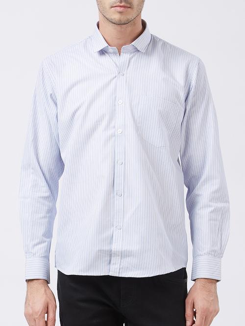light blue cotton blend casual shirt - 15418305 - Very Small Image - 1