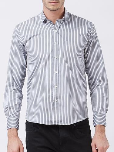 grey cotton blend casual shirt - 15418306 - Very Small Image - 1