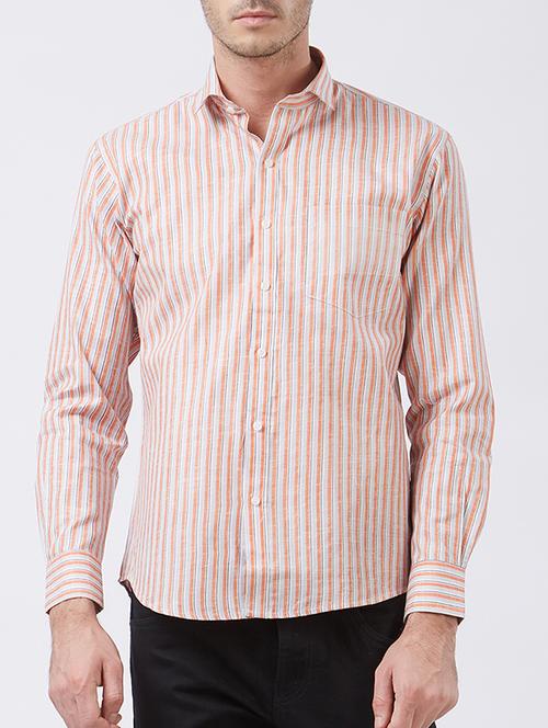 orange cotton blend casual shirt - 15418308 - Very Small Image - 1
