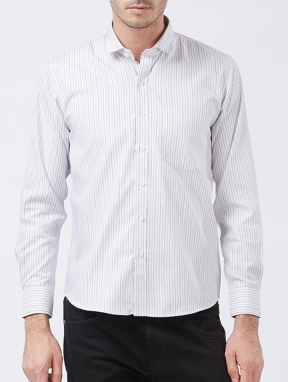 white cotton blend casual shirt - 15418311 - Zoom Image - 1
